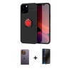 MARSİLYAN™- iPhone 12 Pro Max Kılıf Yankı Form Prime - Siyah 3D Antistatik Hayalet Cam Ekran Koruyucu + Sarı Neon Fosforlu Kamera Lens