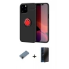 MARSİLYAN™- iPhone 12 Pro Max Kılıf Yankı Form Prime - Siyah 3D Antistatik Hayalet Cam Ekran Koruyucu + Shine Kamera Lens Koruma Cam - SH