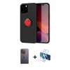 MARSİLYAN™- iPhone 12 Pro Max Kılıf Yankı Form Prime - Siyah 3D Antistatik Seramik Nano Ekran Koruyucu + Neon Fosforlu Kamera Lens - SI