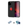 MARSİLYAN™- iPhone 12 Pro Max Kılıf Yankı Form Prime - Siyah 3D Antistatik Seramik Nano Ekran Koruyucu + Shine Kamera Lens Koruma Cam - MI
