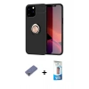 MARSİLYAN™- iPhone 12 Pro Max Kılıf Yankı Form Prime - Siyah 5D Eko Cam Ekran Koruyucu + Metal Kamera Lens Koruma Cam - GD