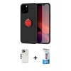 MARSİLYAN™- iPhone 12 Pro Max Kılıf Yankı Form Prime - Siyah 5D Eko Cam Ekran Koruyucu + Shine Kamera Lens - GD