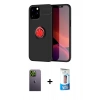 MARSİLYAN™- iPhone 12 Pro Max Kılıf Yankı Form Prime - Siyah 5D Eko Cam Ekran Koruyucu + Neon Fosforlu Kamera Lens - YL