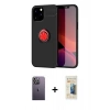 MARSİLYAN™- iPhone 12 Pro Max Kılıf Yankı Form Prime - Siyah 6D Mat Seramik Hayalet Nano Ekran Koruyucu + Neon Fosforlu Kamera Lens - BZ