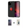 MARSİLYAN™- iPhone 12 Pro Max Kılıf Yankı Form Prime - Siyah 6D Mat Seramik Hayalet Nano Ekran Koruyucu + Neon Fosforlu Kamera Lens - MI