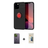 MARSİLYAN™- iPhone 12 Pro Max Kılıf Yankı Form Prime - Siyah 6D Mat Seramik Hayalet Nano Ekran Koruyucu + Neon Fosforlu Kamera Lens - YL