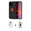 MARSİLYAN™- iPhone 12 Pro Max Kılıf Yankı Form Prime - Siyah Bilvis Hayalet Cam Ekran Koruyucu + Shine Kamera Lens - GD