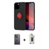 MARSİLYAN™- iPhone 12 Pro Max Kılıf Yankı Form Prime - Siyah Bilvis Hayalet Cam Ekran Koruyucu + Neon Fosforlu Kamera Lens - YL