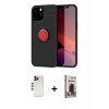 MARSİLYAN™- iPhone 12 Pro Max Kılıf Yankı Form Prime - Siyah Bilvis Hayalet Cam Ekran Koruyucu + Shine Kamera Lens - GD