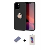 MARSİLYAN™- iPhone 12 Pro Max Kılıf Yankı Form Prime - Siyah Joko 5D Cam + Metal Kamera Lens Koruma Cam - GD