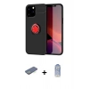 MARSİLYAN™- iPhone 12 Pro Max Kılıf Yankı Form Prime - Siyah Joko Magic 5D Cam + Renkli Kamera Lens Koruma Cam - YL