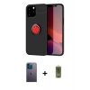 MARSİLYAN™- iPhone 12 Pro Max Kılıf Yankı Form Prime - Siyah Joko Magic 5D Hayalet Cam + Neon Fosforlu Kamera Lens - MI