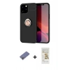 MARSİLYAN™- iPhone 12 Pro Max Kılıf Yankı Form Prime - Siyah Mat Seramik Nano Ekran Koruyucu + Metal Kamera Lens Koruma Cam - GD