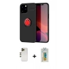 MARSİLYAN™- iPhone 12 Pro Max Kılıf Yankı Form Prime - Siyah Polymer Nano Ekran Koruyucu + Shine Kamera Lens - GD