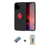 MARSİLYAN™- iPhone 12 Pro Max Kılıf Yankı Form Prime - Siyah Polymer Nano Ekran Koruyucu + Siyah Shine Kamera Lens Koruma Cam