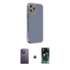 MARSİLYAN™- iPhone 12 Pro Max Kılıf Yankı Serisi - Şeffaf 360 Full Body Arka Koruyucu + Neon Fosforlu Kamera Lens - BZ