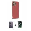 MARSİLYAN™- iPhone 12 Pro Max Kılıf Yankı Serisi - Şeffaf 360 Full Body Arka Koruyucu + Neon Fosforlu Kamera Lens - BZ