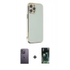 MARSİLYAN™- iPhone 12 Pro Max Kılıf Yankı Serisi - Şeffaf 360 Full Body Arka Koruyucu + Neon Fosforlu Kamera Lens - BZ