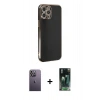 MARSİLYAN™- iPhone 12 Pro Max Kılıf Yankı Serisi - Şeffaf 360 Full Body Arka Koruyucu + Neon Fosforlu Kamera Lens - BZ