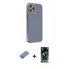 MARSİLYAN™- iPhone 12 Pro Max Kılıf Yankı Serisi - Şeffaf 360 Full Body Arka Koruyucu + Shine Kamera Lens Koruma Cam - GI