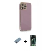 MARSİLYAN™- iPhone 12 Pro Max Kılıf Yankı Serisi - Şeffaf 360 Full Body Arka Koruyucu + Shine Kamera Lens Koruma Cam - GI