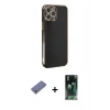 MARSİLYAN™- iPhone 12 Pro Max Kılıf Yankı Serisi - Şeffaf 360 Full Body Arka Koruyucu + Metal Kamera Lens Koruma Cam - GD