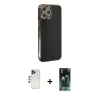 MARSİLYAN™- iPhone 12 Pro Max Kılıf Yankı Serisi - Şeffaf 360 Full Body Arka Koruyucu + Shine Kamera Lens - LT