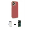 MARSİLYAN™- iPhone 12 Pro Max Kılıf Yankı Serisi - Şeffaf 360 Full Body Arka Koruyucu + Shine Kamera Lens - LT