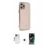 MARSİLYAN™- iPhone 12 Pro Max Kılıf Yankı Serisi - Şeffaf 360 Full Body Arka Koruyucu + Shine Kamera Lens - LT