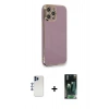 MARSİLYAN™- iPhone 12 Pro Max Kılıf Yankı Serisi - Şeffaf 360 Full Body Arka Koruyucu + Shine Kamera Lens - LT