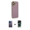 MARSİLYAN™- iPhone 12 Pro Max Kılıf Yankı Serisi - Şeffaf 360 Full Body Arka Koruyucu + Neon Fosforlu Kamera Lens - MI