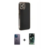 MARSİLYAN™- iPhone 12 Pro Max Kılıf Yankı Serisi - Şeffaf 360 Full Body Arka Koruyucu + Neon Fosforlu Kamera Lens - MI