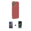 MARSİLYAN™- iPhone 12 Pro Max Kılıf Yankı Serisi - Şeffaf 360 Full Body Arka Koruyucu + Neon Fosforlu Kamera Lens - MI