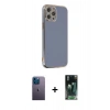 MARSİLYAN™- iPhone 12 Pro Max Kılıf Yankı Serisi - Şeffaf 360 Full Body Arka Koruyucu + Neon Fosforlu Kamera Lens - MI