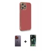 MARSİLYAN™- iPhone 12 Pro Max Kılıf Yankı Serisi - Şeffaf 360 Full Body Arka Koruyucu + Neon Fosforlu Kamera Lens - TU