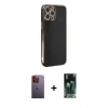 MARSİLYAN™- iPhone 12 Pro Max Kılıf Yankı Serisi - Şeffaf 360 Full Body Arka Koruyucu + Neon Fosforlu Kamera Lens - TU