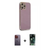 MARSİLYAN™- iPhone 12 Pro Max Kılıf Yankı Serisi - Şeffaf 360 Full Body Arka Koruyucu + Neon Fosforlu Kamera Lens - TU