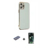 MARSİLYAN™- iPhone 12 Pro Max Kılıf Yankı Serisi - Şeffaf 360 Full Body Arka Koruyucu + Renkli Kamera Lens Koruma Cam - PE