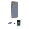MARSİLYAN™- iPhone 12 Pro Max Kılıf Yankı Serisi - Şeffaf 360 Full Body Arka Koruyucu + Renkli Kamera Lens Koruma Cam - YL