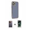 MARSİLYAN™- iPhone 12 Pro Max Kılıf Yankı Serisi - Şeffaf 360 Full Body Arka Koruyucu + Sarı Neon Fosforlu Kamera Lens