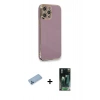 MARSİLYAN™- iPhone 12 Pro Max Kılıf Yankı Serisi - Şeffaf 360 Full Body Arka Koruyucu + Shine Kamera Lens Koruma Cam - MI