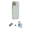 MARSİLYAN™- iPhone 12 Pro Max Kılıf Yankı Serisi - Şeffaf Royal Nano Ekran Koruyucu + Metal Kamera Lens Koruma Cam - KI