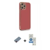 MARSİLYAN™- iPhone 12 Pro Max Kılıf Yankı Serisi - Şeffaf Royal Nano Ekran Koruyucu + Metal Kamera Lens Koruma Cam - KI