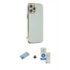 MARSİLYAN™- iPhone 12 Pro Max Kılıf Yankı Serisi - Şeffaf Royal Nano Ekran Koruyucu + Shine Kamera Lens Koruma Cam - MI
