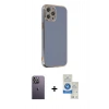 MARSİLYAN™- iPhone 12 Pro Max Kılıf Yankı Serisi - Şeffaf Royal Nano Ekran Koruyucu + Neon Fosforlu Kamera Lens - BZ