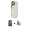 MARSİLYAN™- iPhone 12 Pro Max Kılıf Yankı Serisi - Şeffaf Royal Nano Ekran Koruyucu + Neon Fosforlu Kamera Lens - BZ