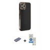 MARSİLYAN™- iPhone 12 Pro Max Kılıf Yankı Serisi - Şeffaf Royal Nano Ekran Koruyucu + Pembe Renkli Kamera Lens Koruma Cam