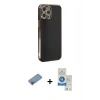 MARSİLYAN™- iPhone 12 Pro Max Kılıf Yankı Serisi - Şeffaf Royal Nano Ekran Koruyucu + Pembe Shine Kamera Lens Koruma Cam