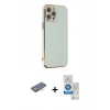 MARSİLYAN™- iPhone 12 Pro Max Kılıf Yankı Serisi - Şeffaf Royal Nano Ekran Koruyucu + Renkli Kamera Lens Koruma Cam - TU