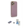 MARSİLYAN™- iPhone 12 Pro Max Kılıf Yankı Serisi - Şeffaf Royal Nano Ekran Koruyucu + Renkli Kamera Lens Koruma Cam - TU
